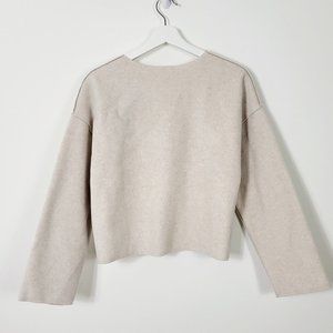 Zara seamless heavyweight fleece crew neck pullover